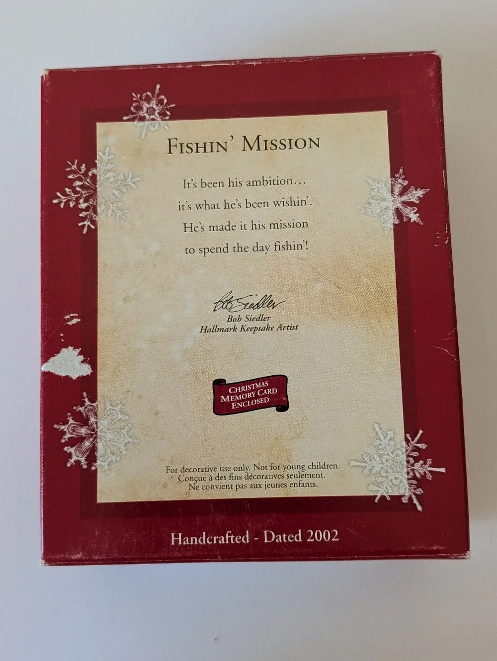 Hallmark Keepsake Christmas Ornament Fishin' Mission Mouse Vintage 2002